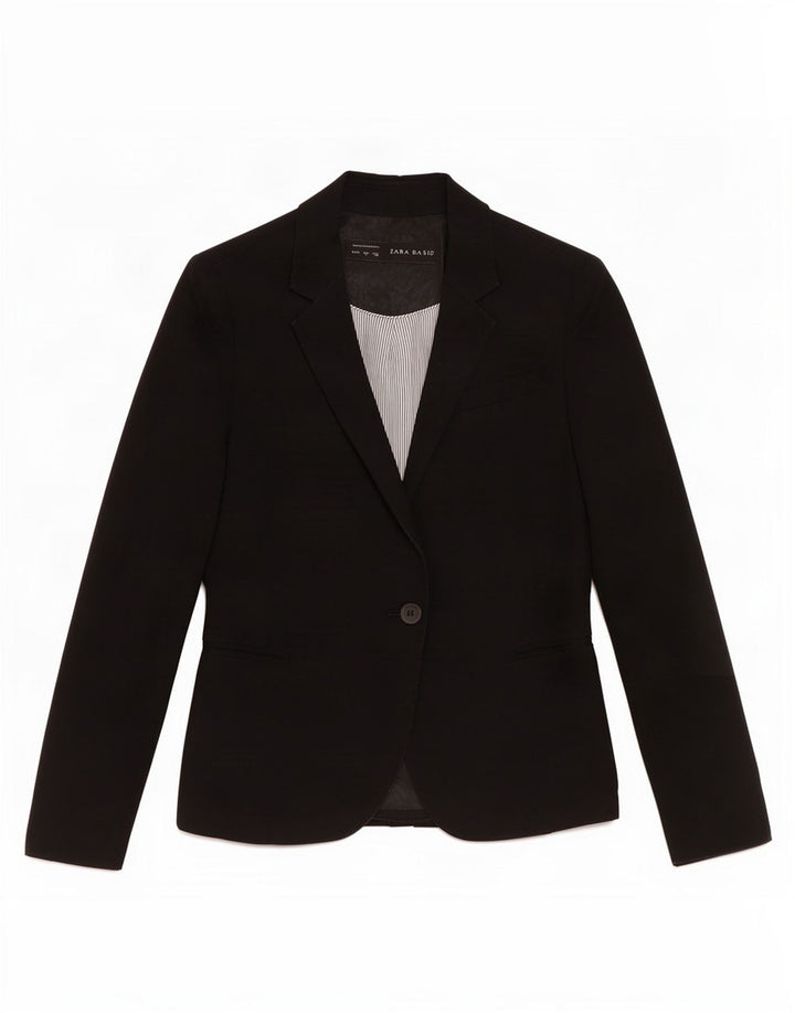 Zara Veste Blazer 1 Bouton Femme UK 14 Large Noir