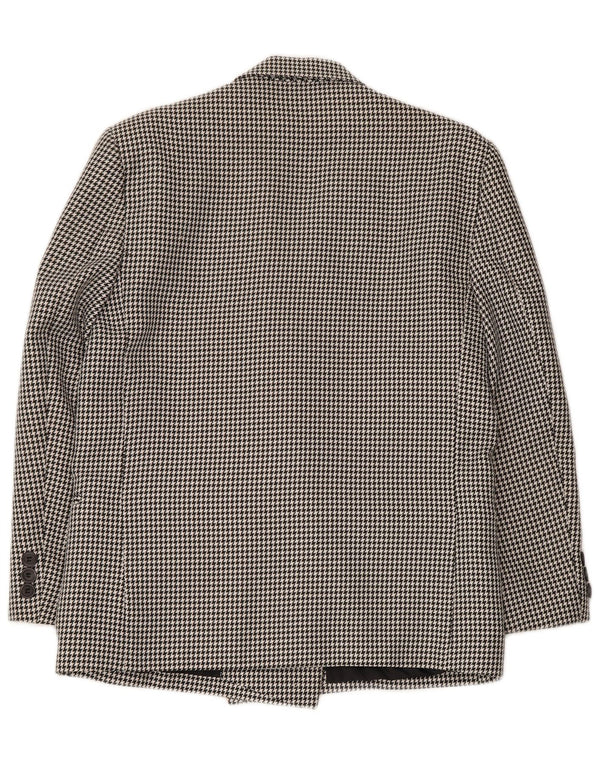 CLASSIC Veste blazer double boutonnage pour femme UK 14 Grand pied-de-poule noir