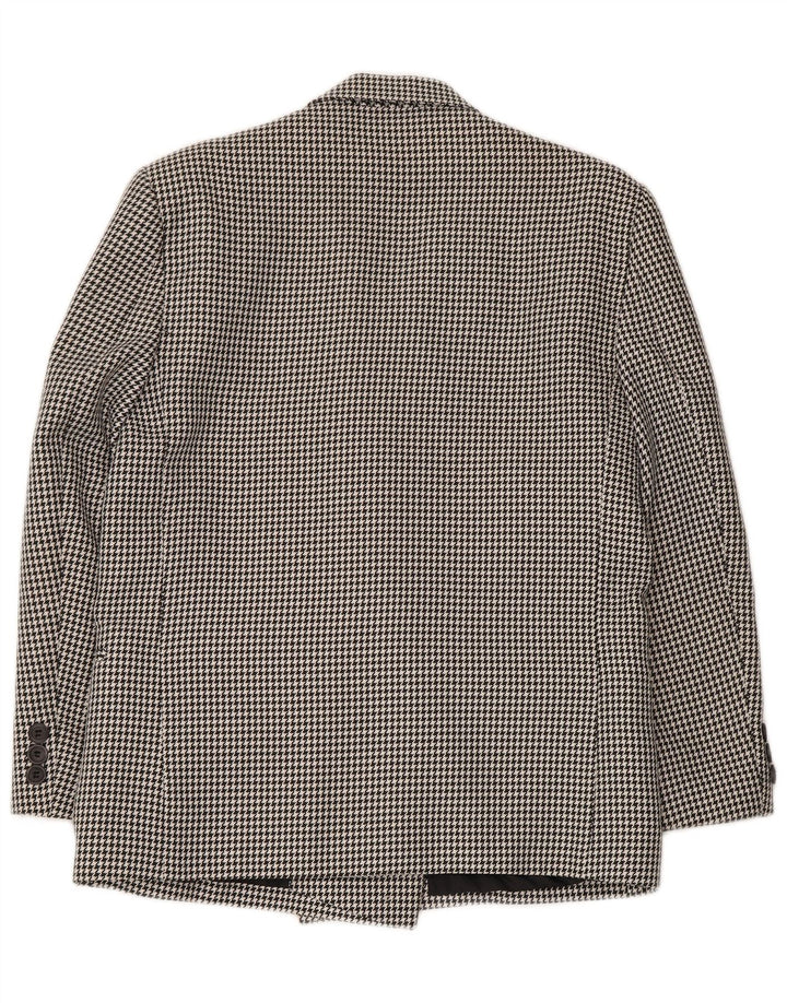 CLASSIC Veste blazer double boutonnage pour femme UK 14 Grand pied-de-poule noir
