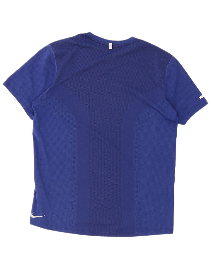 Nike Homme Dri Fit Graphic T-Shirt Haut Bleu Moyen Polyester