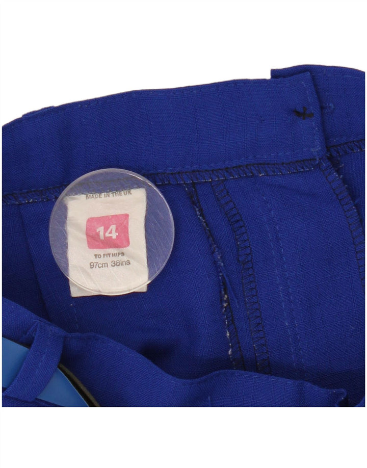 jupe plissée femme vintage UK 14 Moyen W28 Bleu Polyester