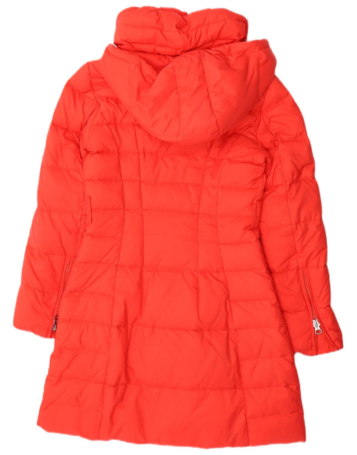 Benetton Manteau Rembourré À Capuche Femme IT 44 Orange Moyen Polyamide