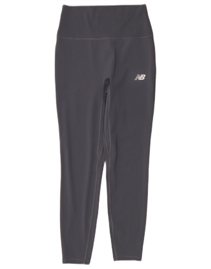 New Balance Leggings Femme UK 14 Polyester Gris Moyen