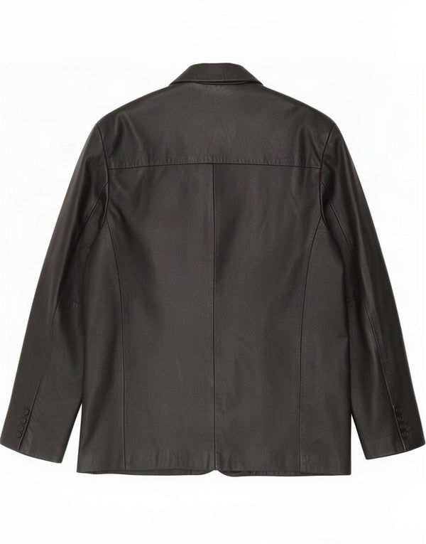 MDK Veste blazer en cuir à 3 boutons pour homme UK 38 Medium Noir