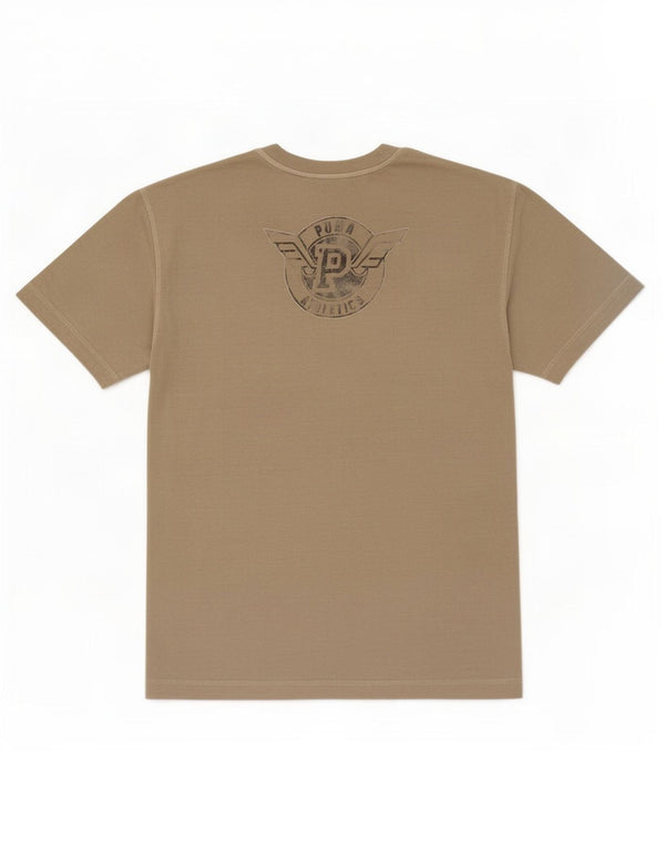 Puma T-Shirt Graphique Top XS Homme Beige Coton