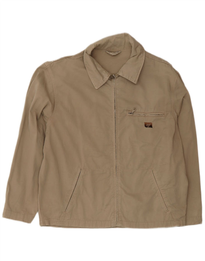 vintage Mens Bomber Jacket UK 40 Grand Coton Beige