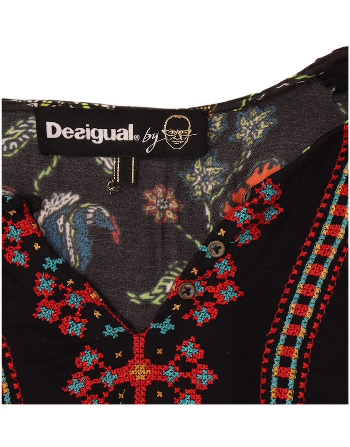 Desigual Tunique Femme UK 12 Medium Noir Floral
