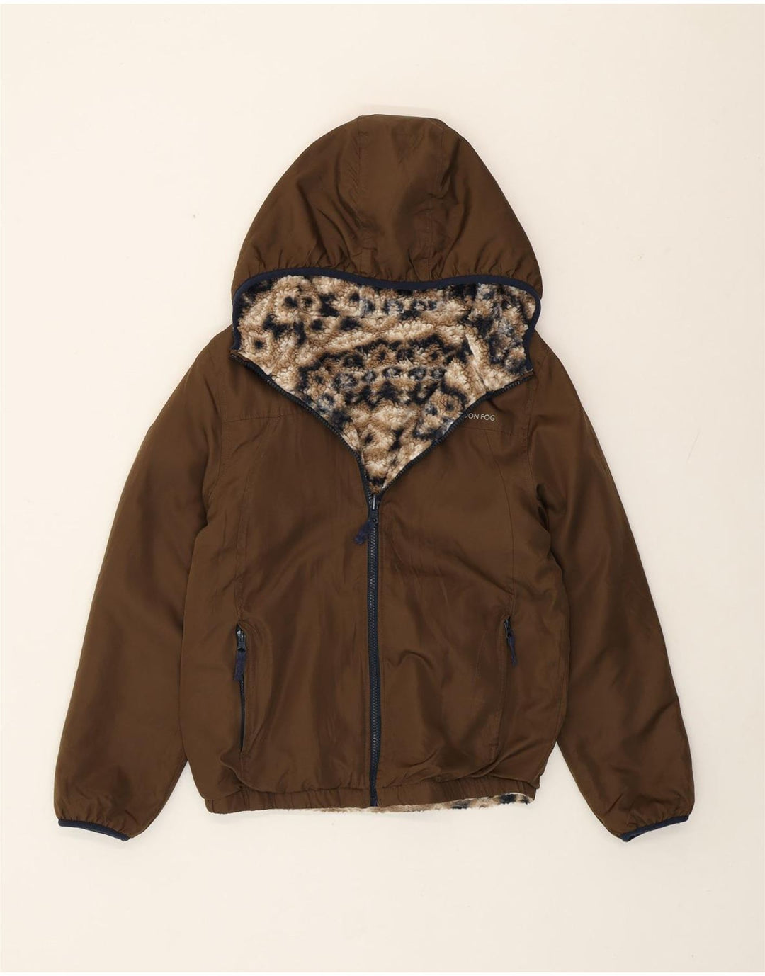 London Fog Veste coupe-vent à capuche pour garçon 10-11 ans Marron moyen