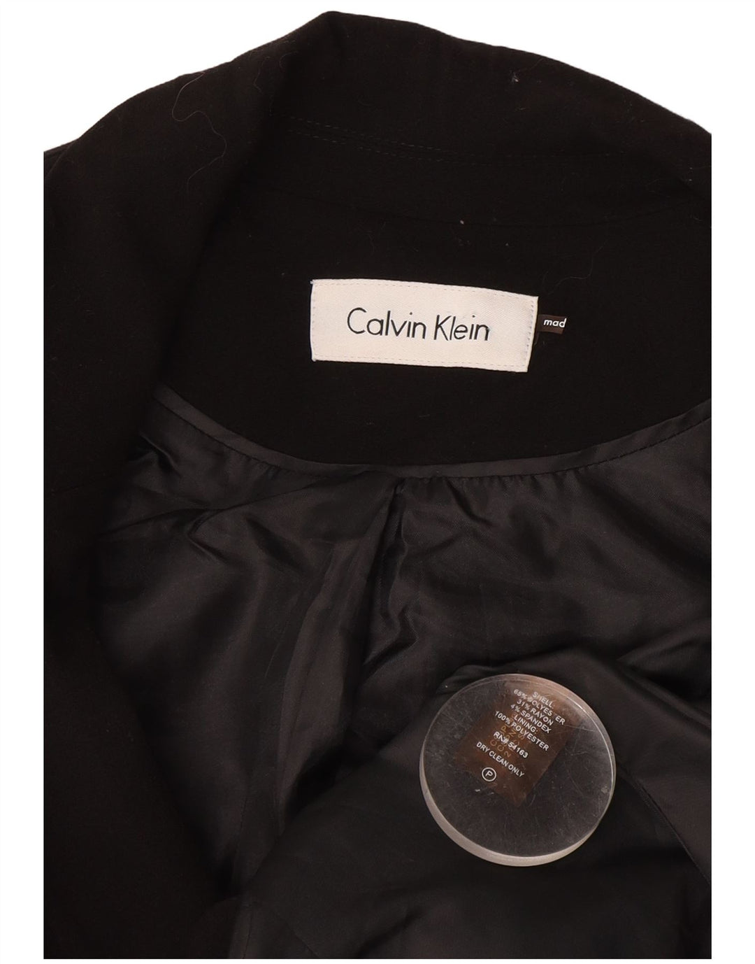 Calvin Klein Veste blazer militaire à 1 bouton pour femme UK 8 Small Noir