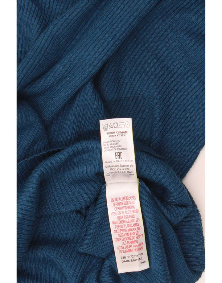 Marks & Spencer Haut régulier à manches longues pour femme UK 12 Bleu moyen moucheté