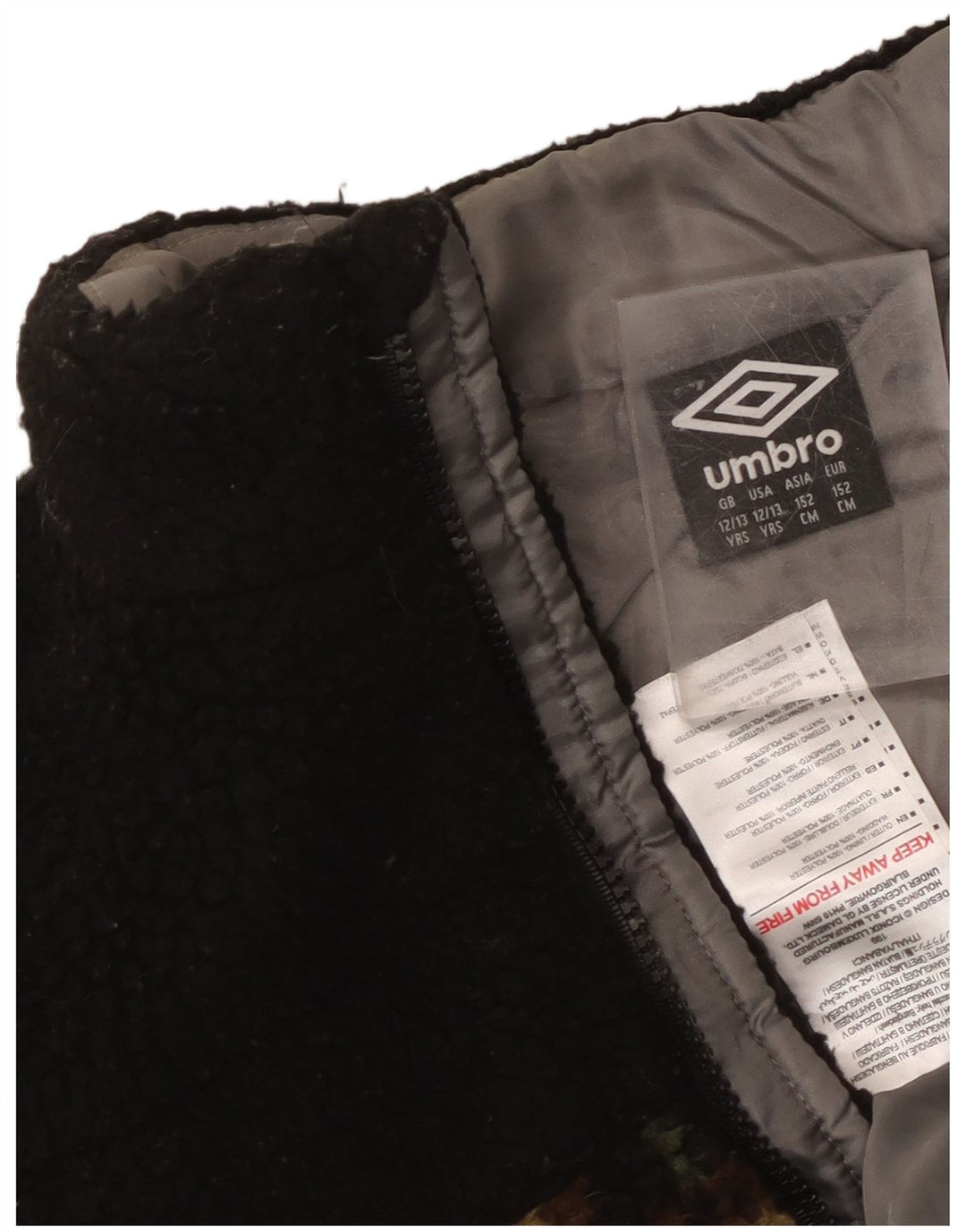 Umbro Veste Polaire Garçon 12-13 ans Noir Camouflage Polyester