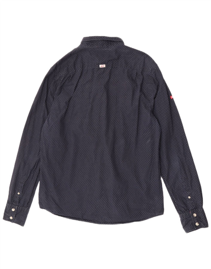 Superdry Chemise Homme 2XL Bleu Marine À Pois Coton