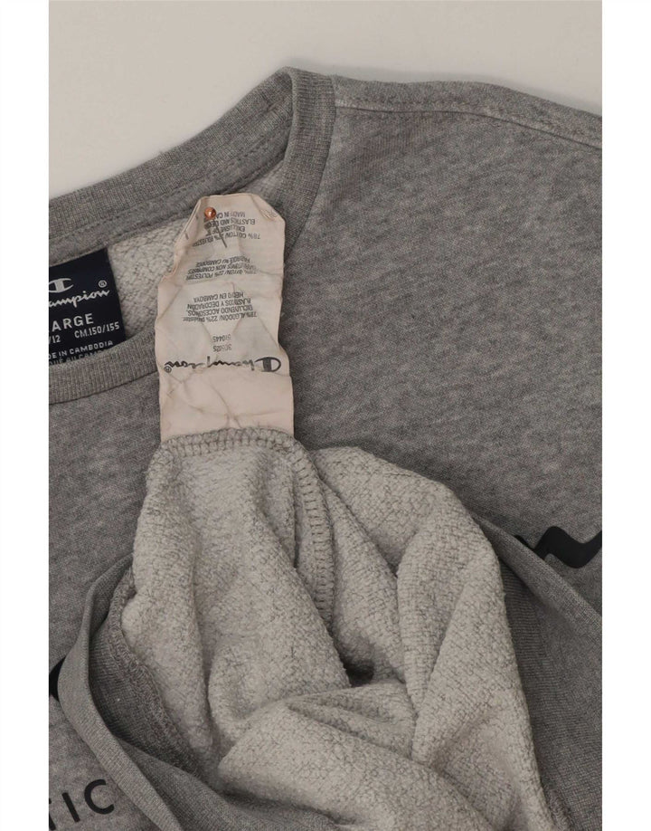 Champion Sweat-Shirt Graphique Garçon 11-12 Ans Grand Gris Moucheté