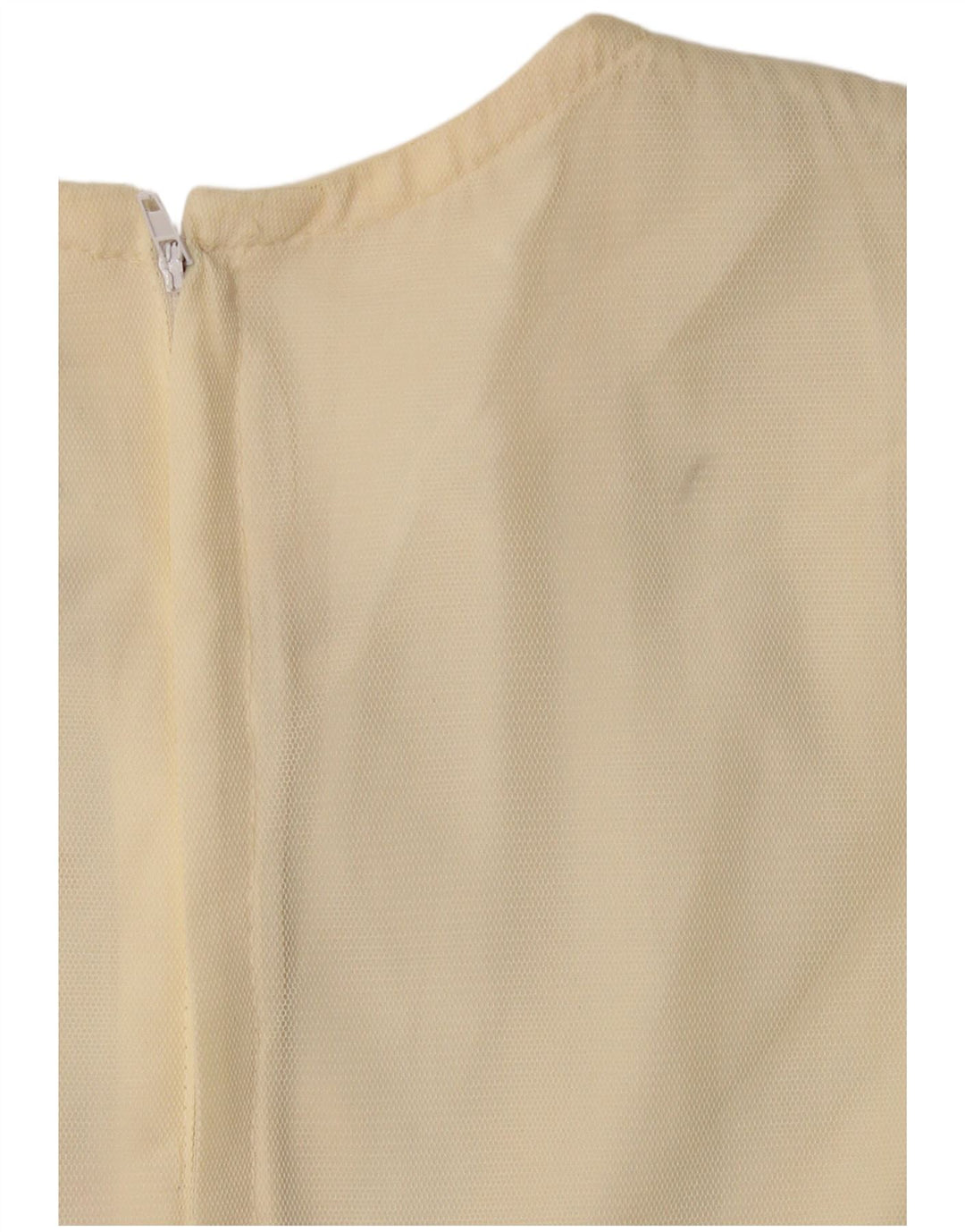 VINTAGE Robe trapèze à manches longues pour femmes US 6 Floral beige moyen