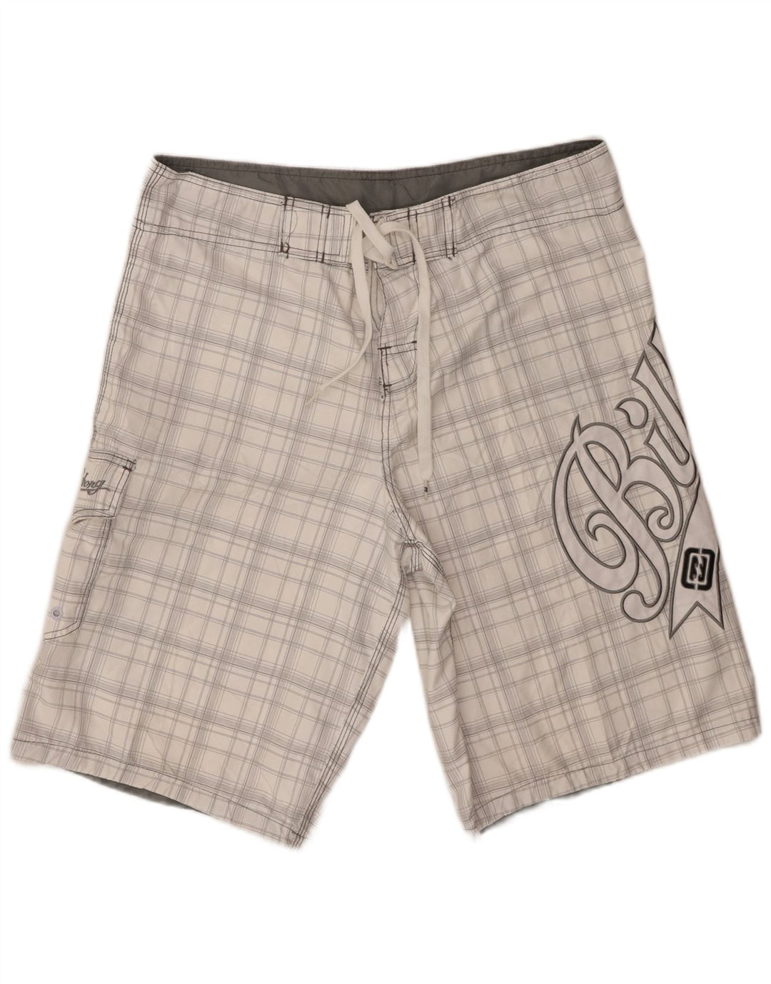 Billabong Short de bain graphique pour hommes en polyester à carreaux blancs