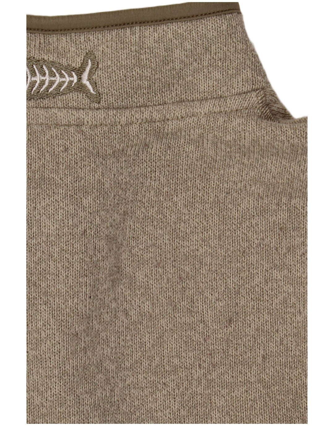 Weird Fish Pull à col zippé pour homme Large Kaki Polyester