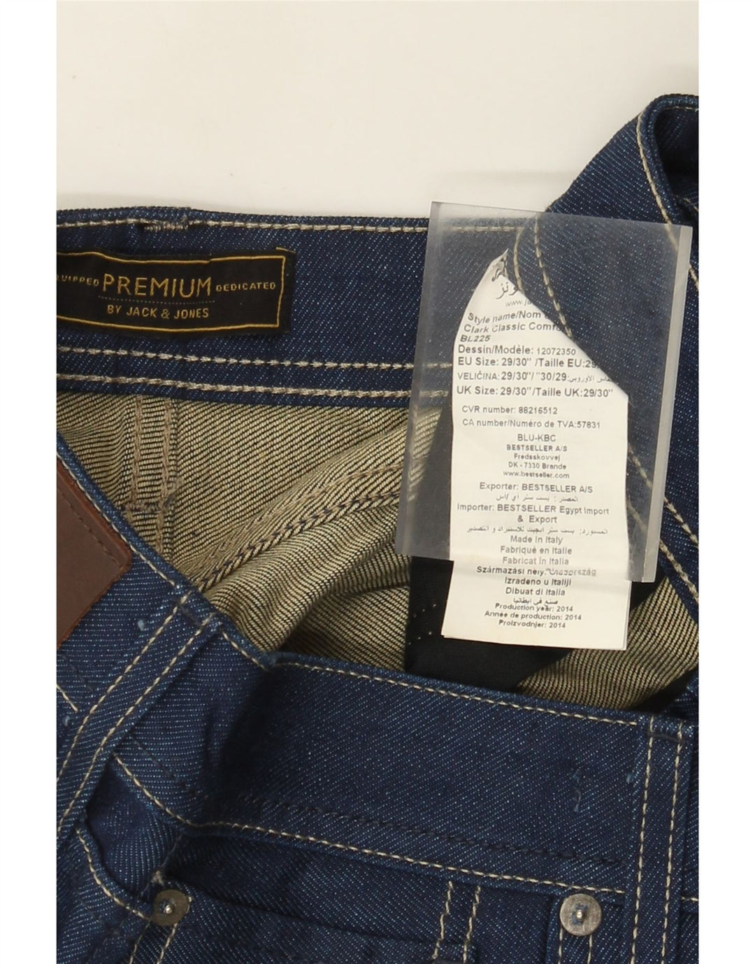 Jack & Jones Jean Droit Homme W29 L30 Bleu Coton