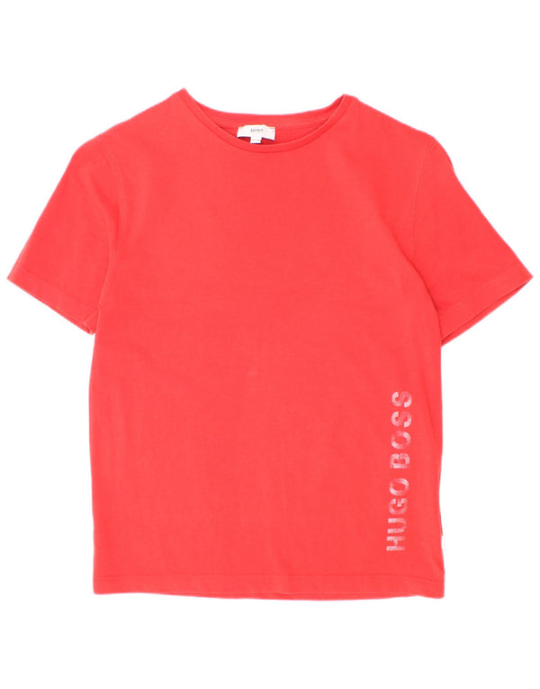 Hugo Boss T-shirt graphique pour garçon 9-10 ans Rouge Coton