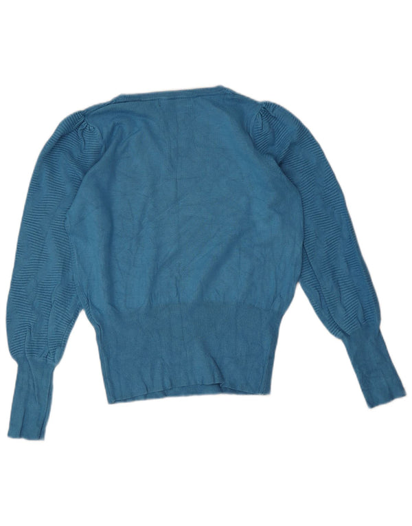 Marks & Spencer Pull col bateau pour femme UK 10 Petit chevron bleu