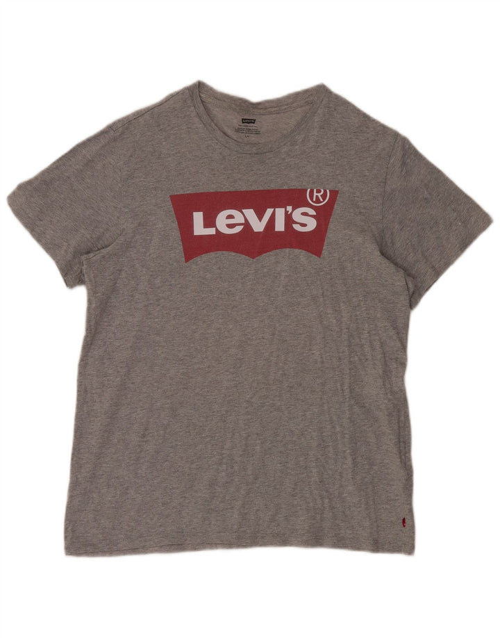 LEVI'S T-Shirt Graphique Homme Grand Gris Coton
