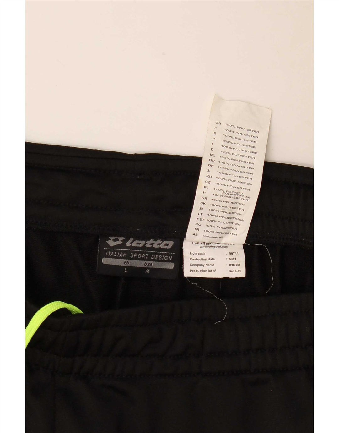 Lotto Pantalon De Survêtement Joggers Homme Noir Moyen Polyester