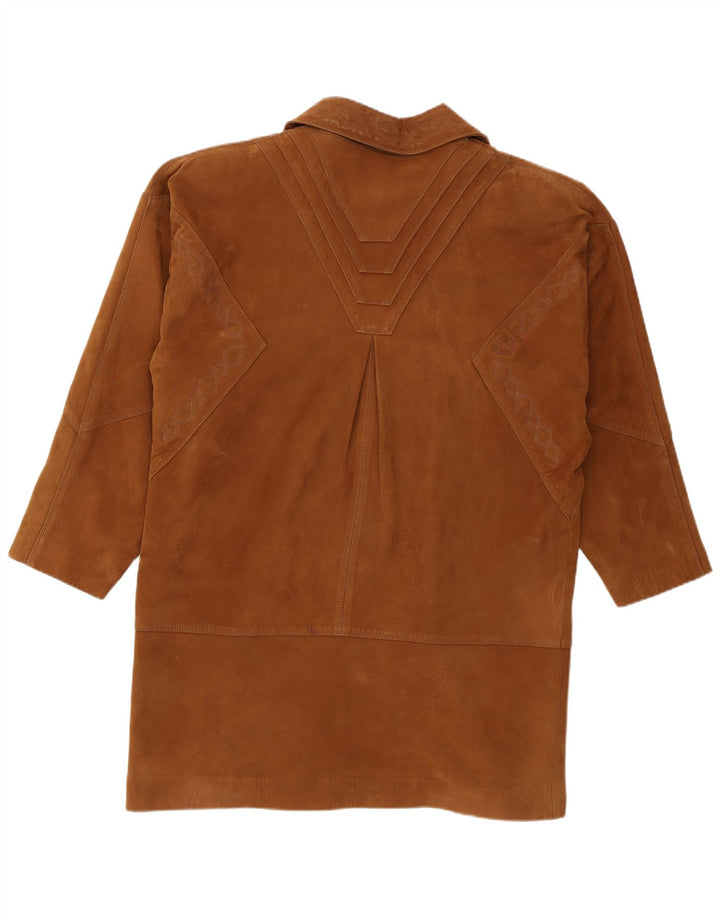 HEITORN Pardessus en Daim Femme EU 46 XL Cuir Marron