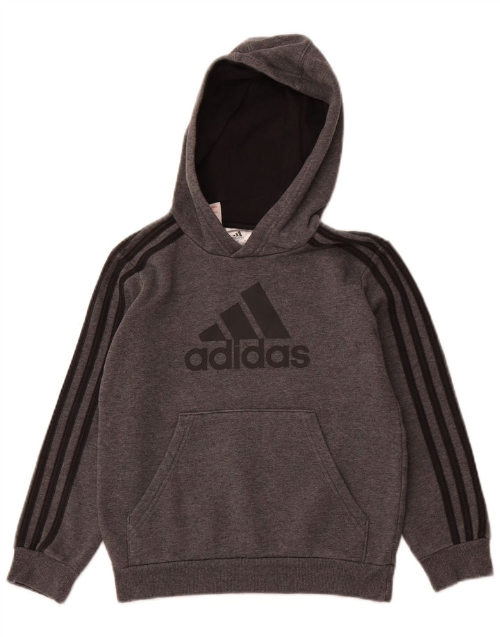ADIDAS Pull à capuche graphique pour garçon 7-8 ans Gris Coton