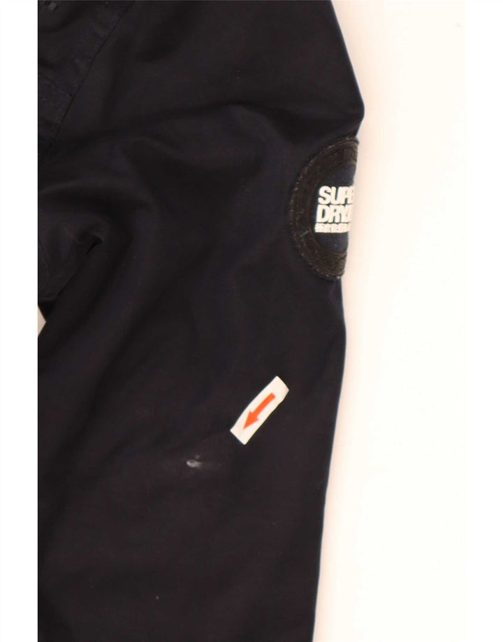 Superdry Veste coupe-vent à capuche Windparka pour femme UK 14 Bleu marine moyen