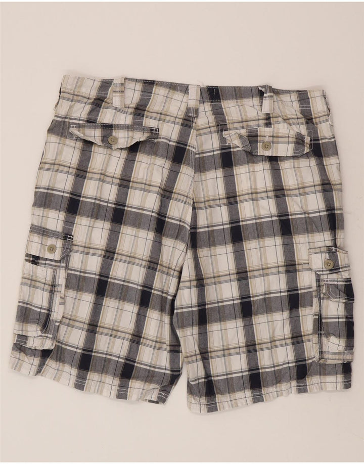 Lee Short Cargo Homme W40 XL Coton à Carreaux Blanc