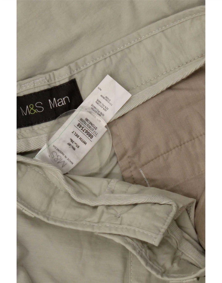 Marks & Spencer Bermuda Cargo Homme W38 XL Coton Beige