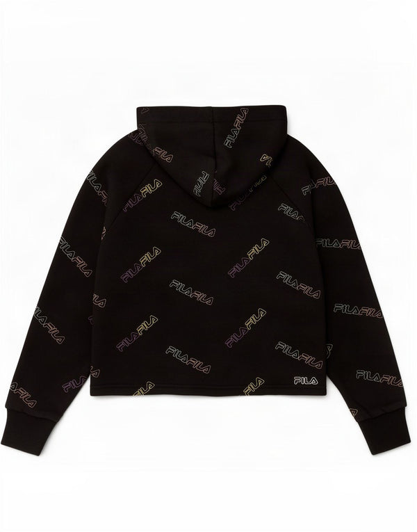 Fila Boys Graphic Hoodie Jumper 11-12 Years Black Cotton