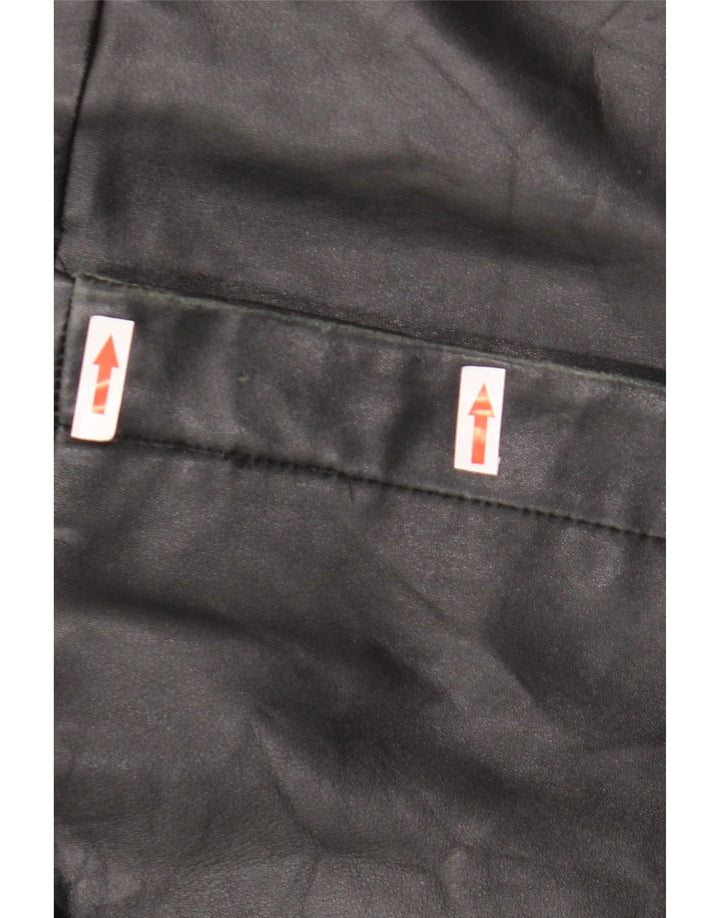 Helium Manteau en cuir pour femme UK 10 Petit Noir
