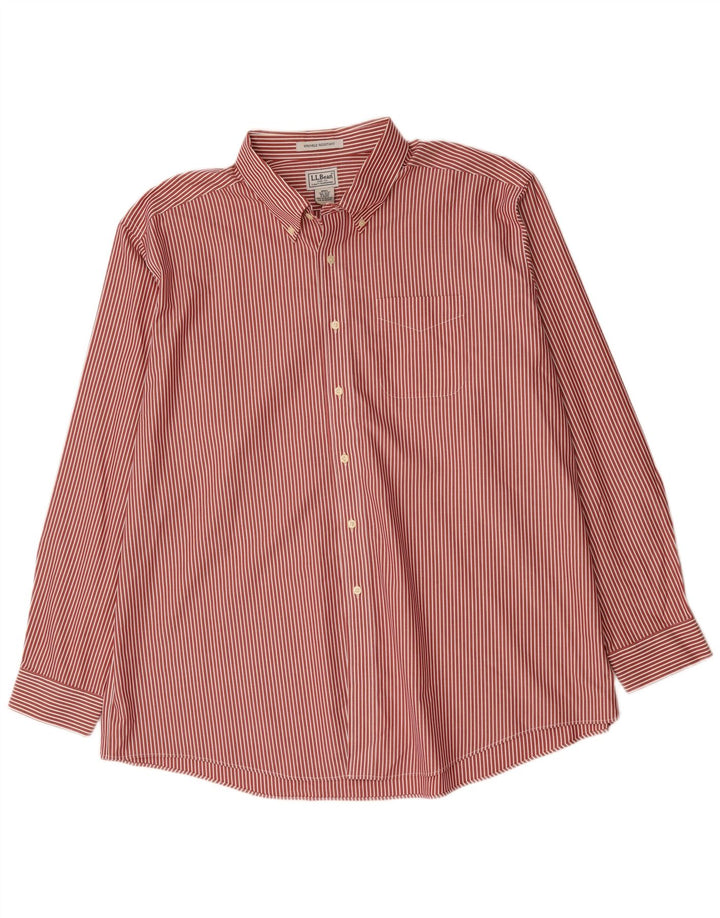 L.L.Bean Chemise Homme 2XL Coton Rayé Rouge