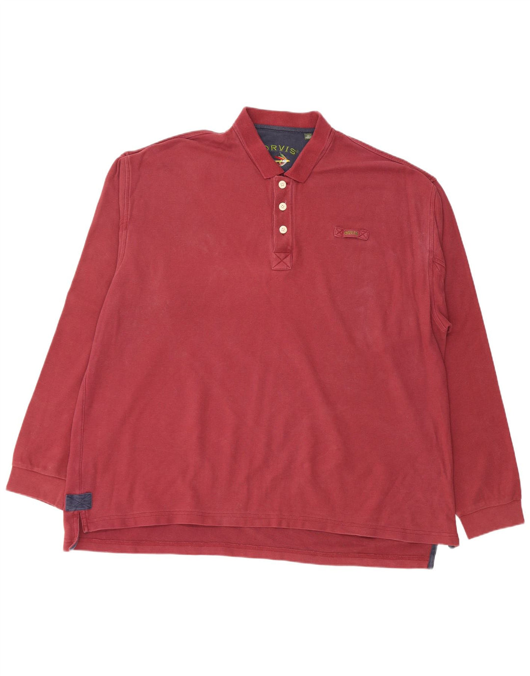ORVIS Polo à manches longues pour homme 2XL en coton bordeaux