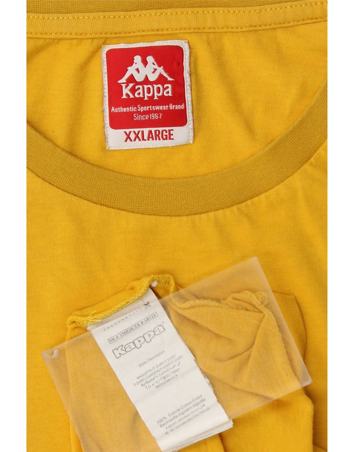 KAPPA T-Shirt Homme Top 2XL Jaune Coton
