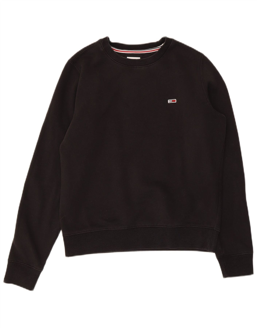 TOMMY HILFIGER Pull-over surdimensionné pour femme UK 6 XS Coton noir