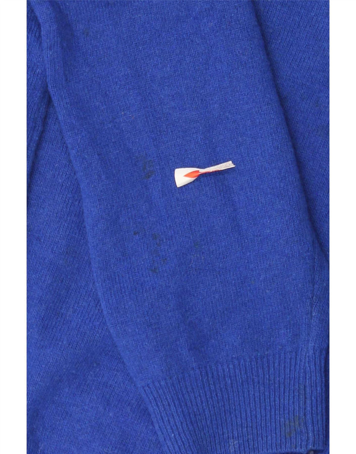 Kappa Pull col V garçon 7-8 ans Bleu moyen Laine d'agneau
