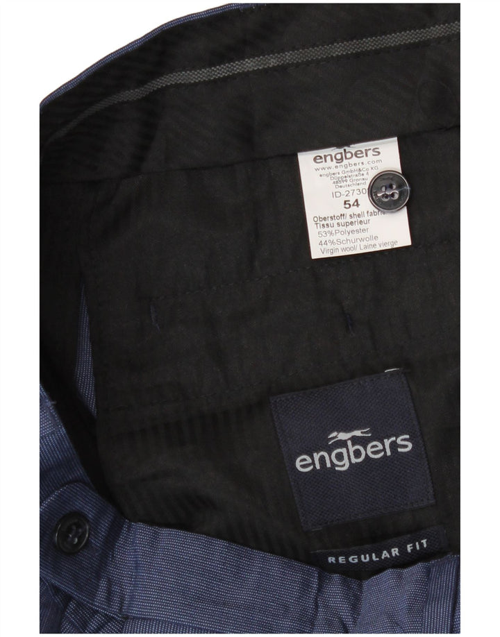 Engbers Pantalon de costume coupe classique pour homme IT 54 2XL W38 L33 Bleu Polyester