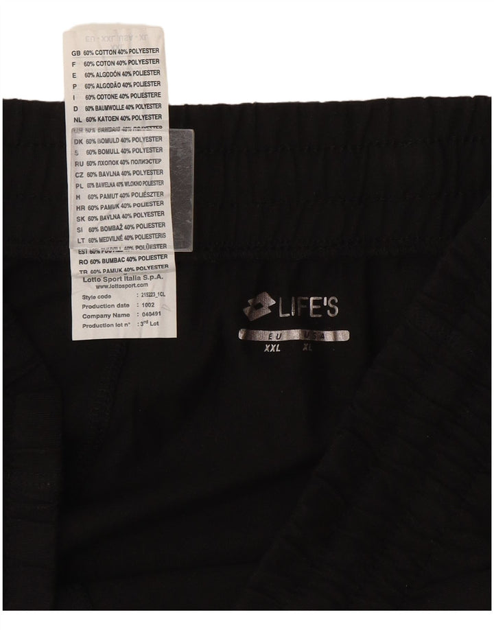 Lotto Short de sport pour homme 2XL en coton noir