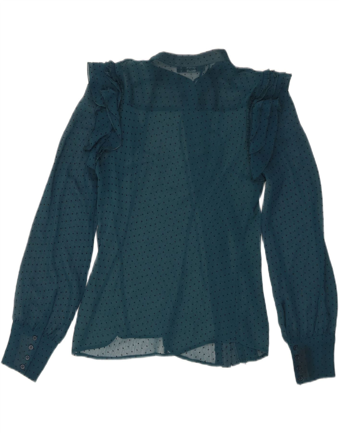 Oasis Chemisier transparent à nouer sur le devant pour femme, taille 8, petit, bleu à pois