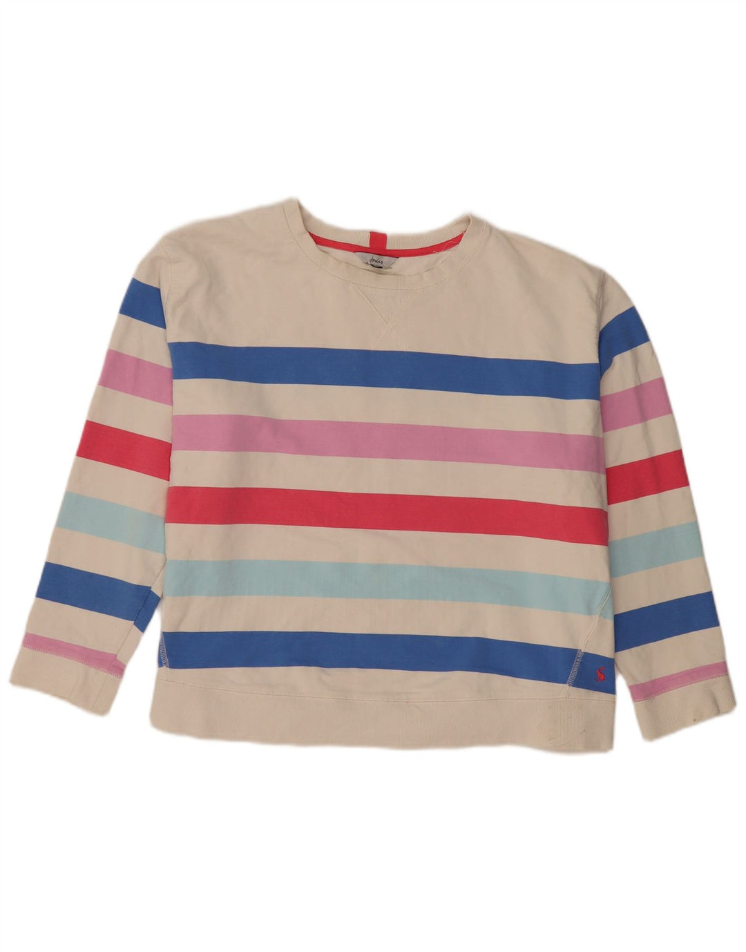 Joules Femme Sweatshirt Jumper UK 20 2XL Multicolore Rayé Coton