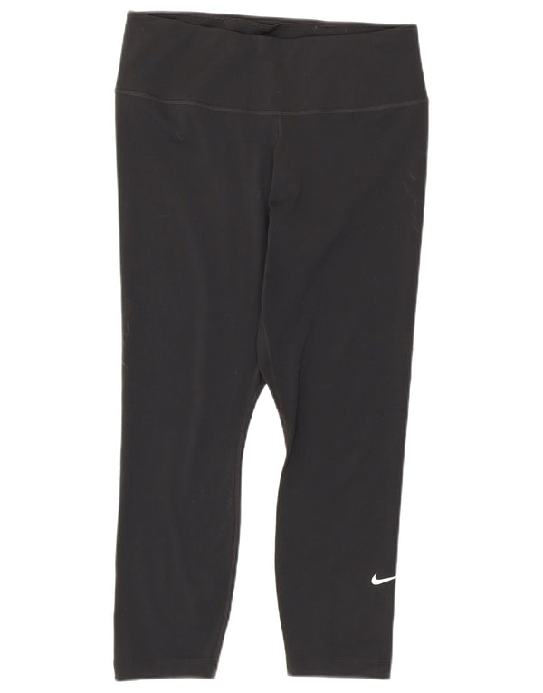 Nike Legging Capri Dri Fit Femme UK 12 Noir Moyen Polyester