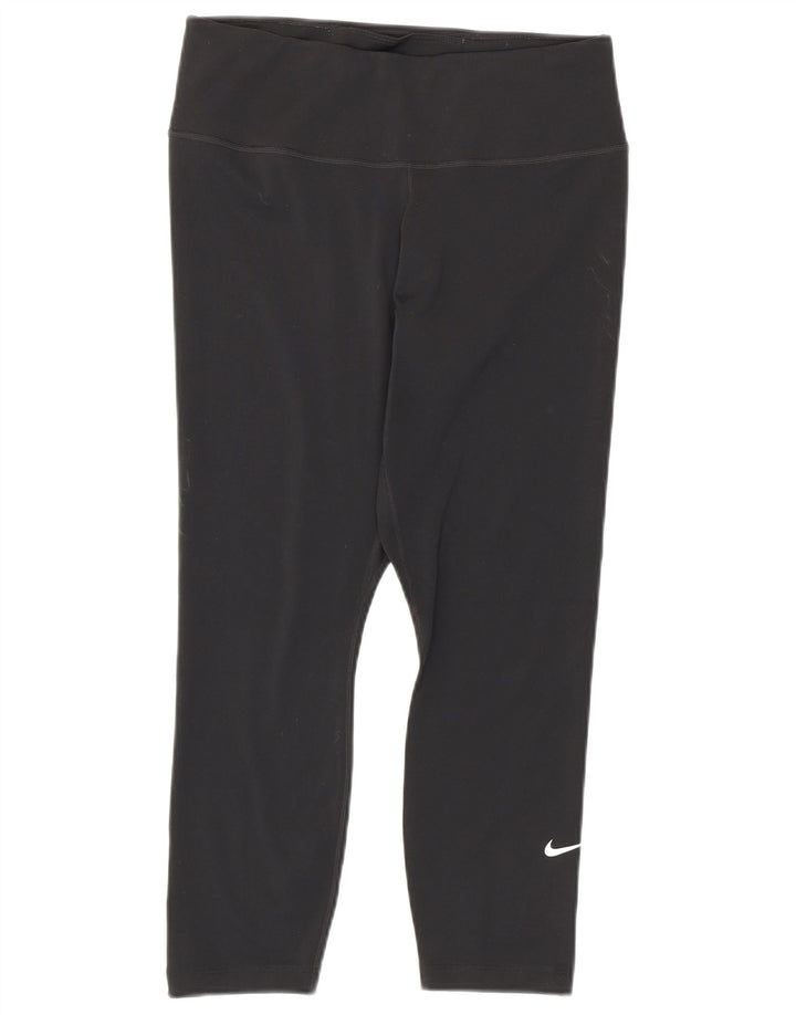 Nike Legging Capri Dri Fit Femme UK 12 Noir Moyen Polyester