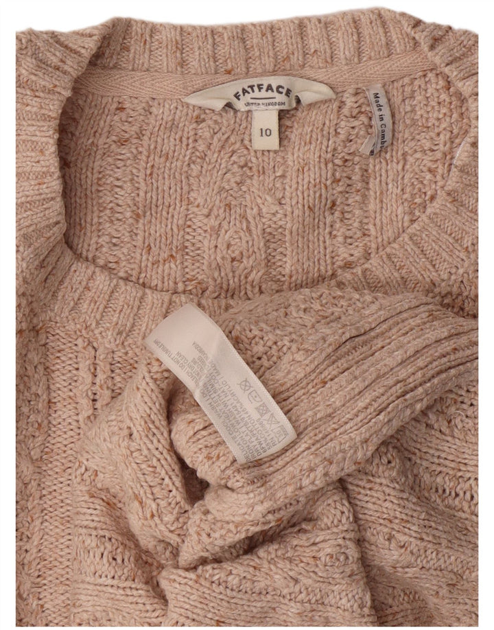 Fat Face Pull ras du cou pour femme UK 10 Petit Beige Coton Classique