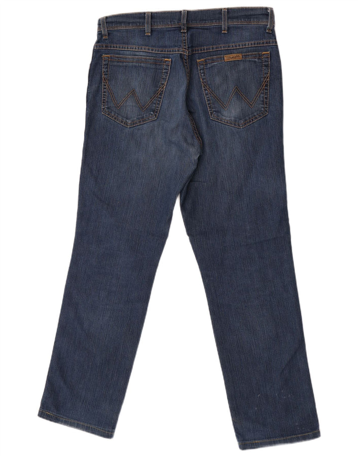 Wrangler Jean droit coupe régulière W33 L29 bleu coton pour homme
