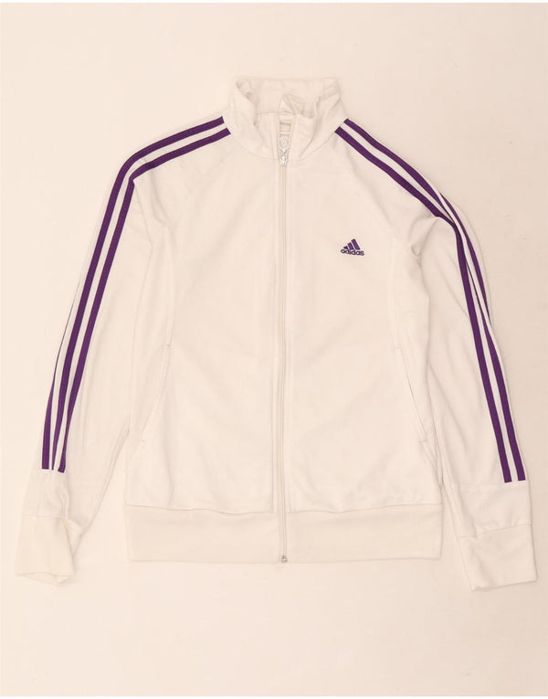Adidas Veste de survêtement pour femme UK 12/14 Polyester blanc moyen