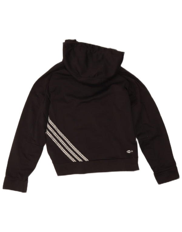Adidas Boys Climalite Zip Hoodie Sweater 9-10 Years Black Colourblock