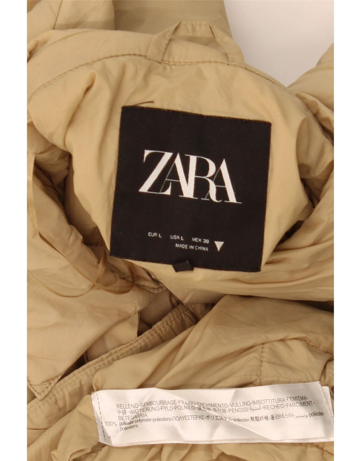 Zara Femme Pardessus UK 16 Large Beige Polyester