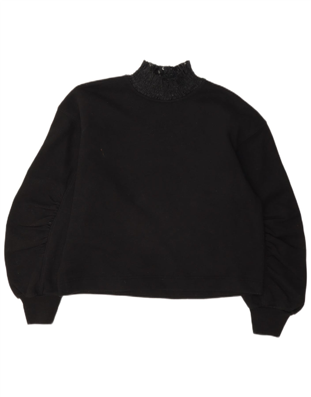 Zara Chemisier surdimensionné à manches longues pour femme UK 10 Petit coton noir