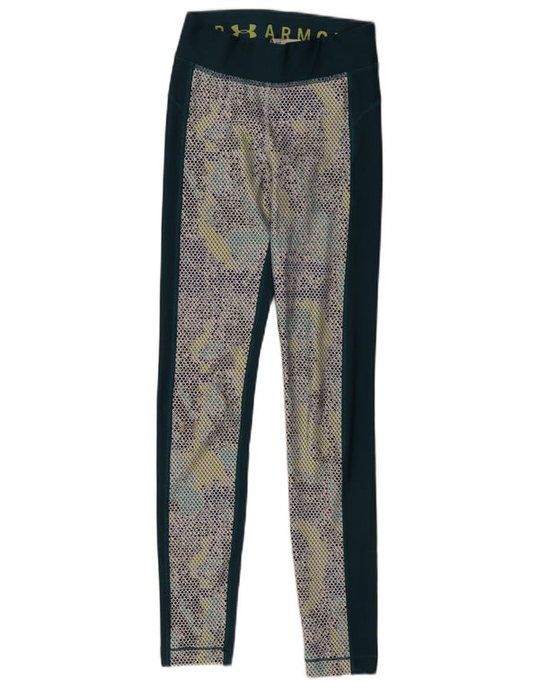 Under Armour Legging de Compression Femme UK 6 XS Vert Spotted Sports
